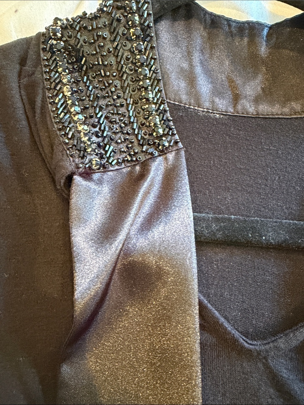 Generation Love Black Top w Beaded Neck Size XS - Picture 6 of 8
